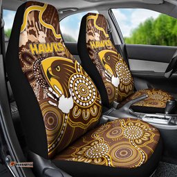 Hawks Football Car Seat Cover Aboriginal Dot Art Pattern DT05