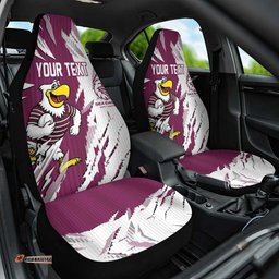 Personalized Manly Warringah Sea Eagles Car Seat Cover Dynamic Lightning Mascot Rugby Australia TS04
