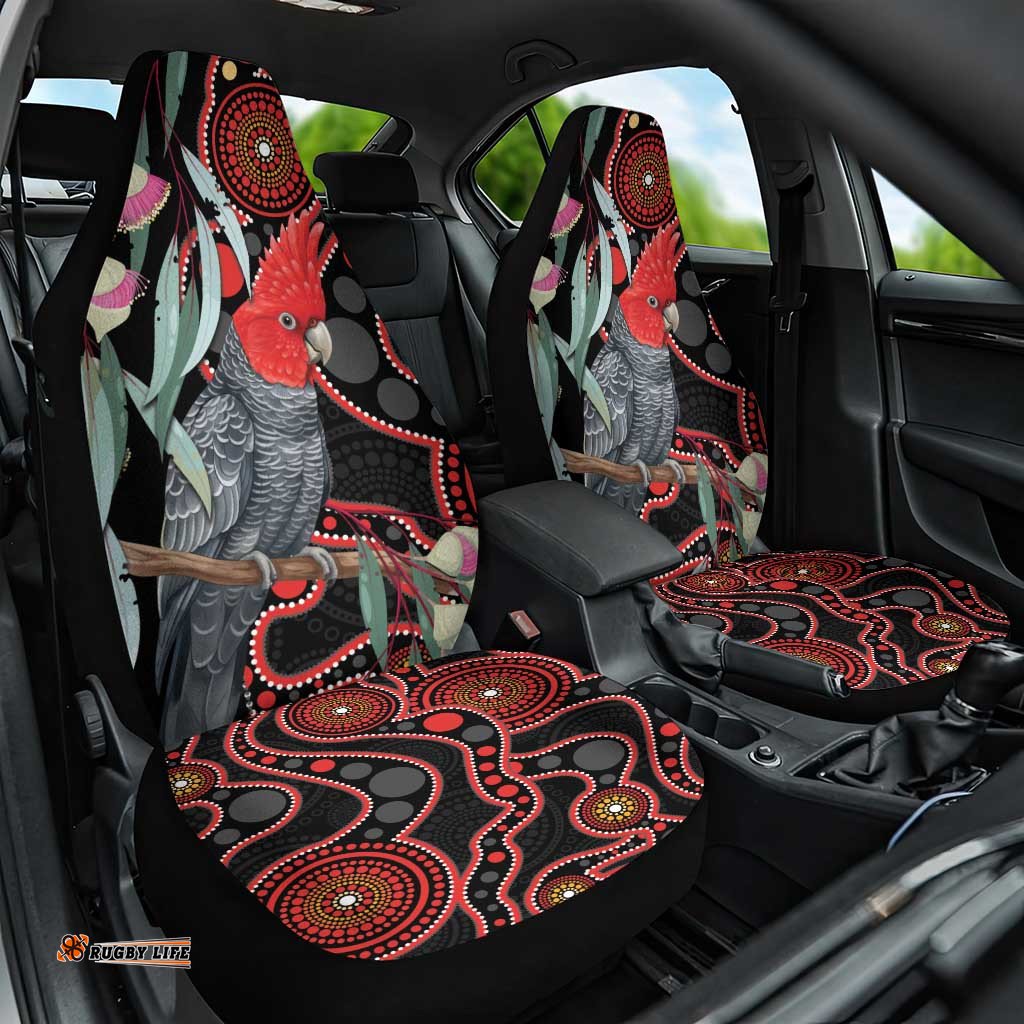 Gang-gang Cockatoo Australia Car Seat Cover Eucalyptus Blossoms Aboriginal Art LT14
