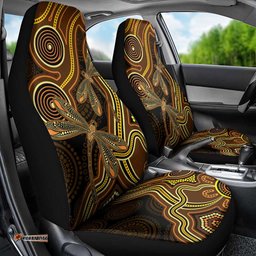 Orange Indigenous Dragonfly Australia Car Seat Cover Aboriginal Art LT14