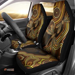 Orange Indigenous Dragonfly Australia Car Seat Cover Aboriginal Art LT14