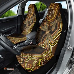 Orange Indigenous Dragonfly Australia Car Seat Cover Aboriginal Art LT14