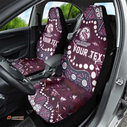 Personalized Manly Warringah Sea Eagles Car Seat Cover Aboriginal Pattern with Graffiti Style Design TS04