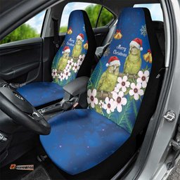 New Zealand Kakapo Christmas Car Seat Cover Owl Parrot Santa Sliver Fern Manuka - Blue LT14