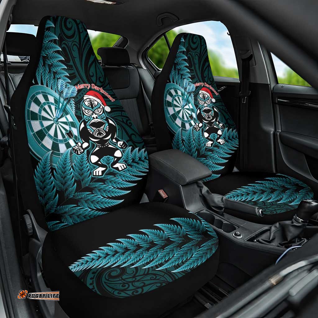 New Zealand Darts Christmas Car Seat Cover Maori Fern Merry Dartsmas LT14