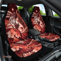 Maori Romantic Valentine Car Seat Cover The Hongi Kiss Red Galaxy DT05