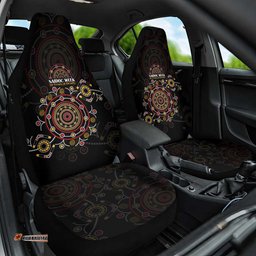 NAIDOC Deadly 50 Years Car Seat Cover Aboriginal Black Gold Boomerang Art LT9