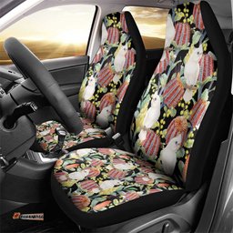 Little Corella Australia Cockatoo Car Seat Cover Cacatua Sanguinea Banksia Seamless Black LT14