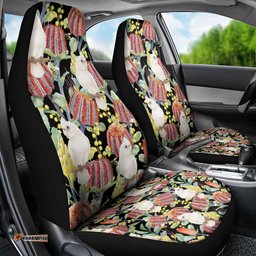 Little Corella Australia Cockatoo Car Seat Cover Cacatua Sanguinea Banksia Seamless Black LT14