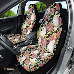 Little Corella Australia Cockatoo Car Seat Cover Cacatua Sanguinea Banksia Seamless Black LT14
