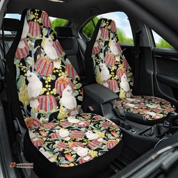Little Corella Australia Cockatoo Car Seat Cover Cacatua Sanguinea Banksia Seamless Black LT14