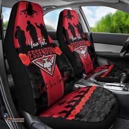 Personalised Essendon Football ANZAC Day Car Seat Cover Bombers Poppy Lest We Forget LT14