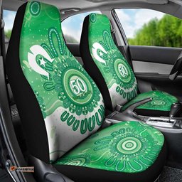 NAIDOC Week 2026 Car Seat Cover 50 Years Deadly Dhari Green Aboriginal Art LT14