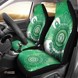 NAIDOC Week 2026 Car Seat Cover 50 Years Deadly Dhari Green Aboriginal Art LT14
