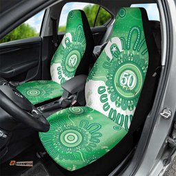 NAIDOC Week 2026 Car Seat Cover 50 Years Deadly Dhari Green Aboriginal Art LT14