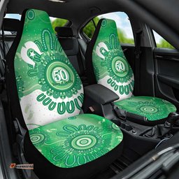 NAIDOC Week 2026 Car Seat Cover 50 Years Deadly Dhari Green Aboriginal Art LT14