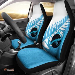New Zealand Lawn Bowls Prostate Cancer Custom Car Seat Cover Aotearoa Maori Silver Fern Blue Ribbon LT14