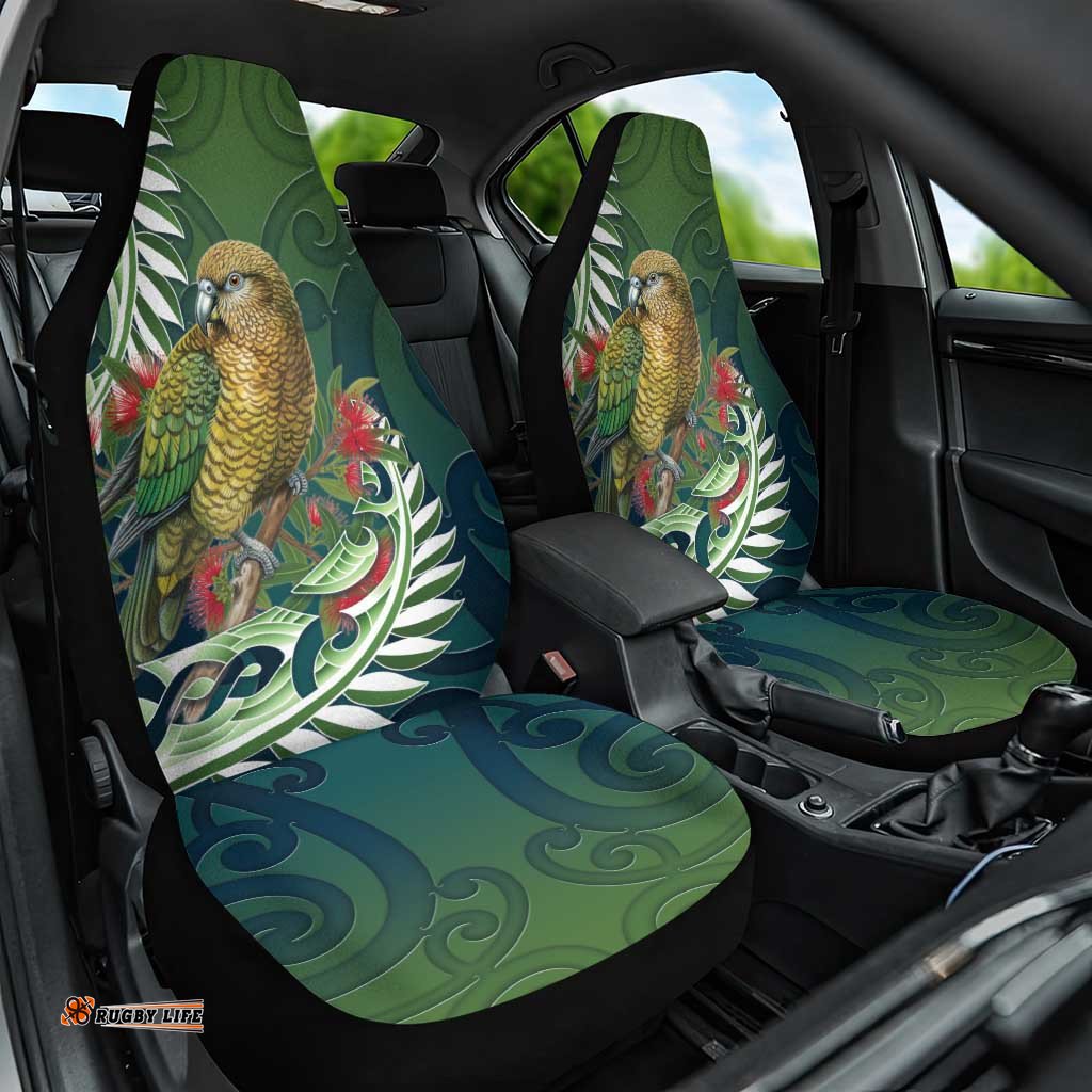 New Zealand Kea Bird Car Seat Cover With Maori Koru Fern LT05