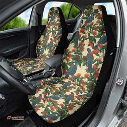 New Zealand Christmas Car Seat Cover Romantic Tui Birds on Pohutukawa - Ivory LT7