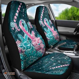 Hereditary Cancer Awareness Car Seat Cover Hope Ribbon With Aussie Teal Duncan Coral DT05