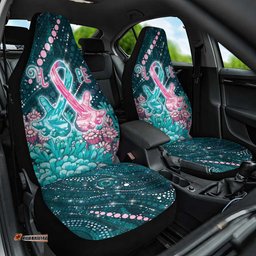 Hereditary Cancer Awareness Car Seat Cover Hope Ribbon With Aussie Teal Duncan Coral DT05