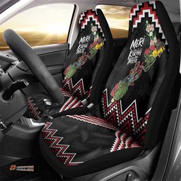 New Zealand Christmas Taniko Poutama Car Seat Cover Flora Map with Birds LT7