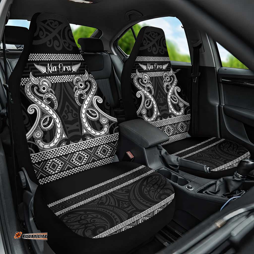 Kia Ora New Zealand Car Seat Cover Maori Language Week Pango Taniko Motif LT14