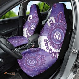 NAIDOC Week 2026 Car Seat Cover 50 Years Deadly Dhari Purple Aboriginal Art LT14