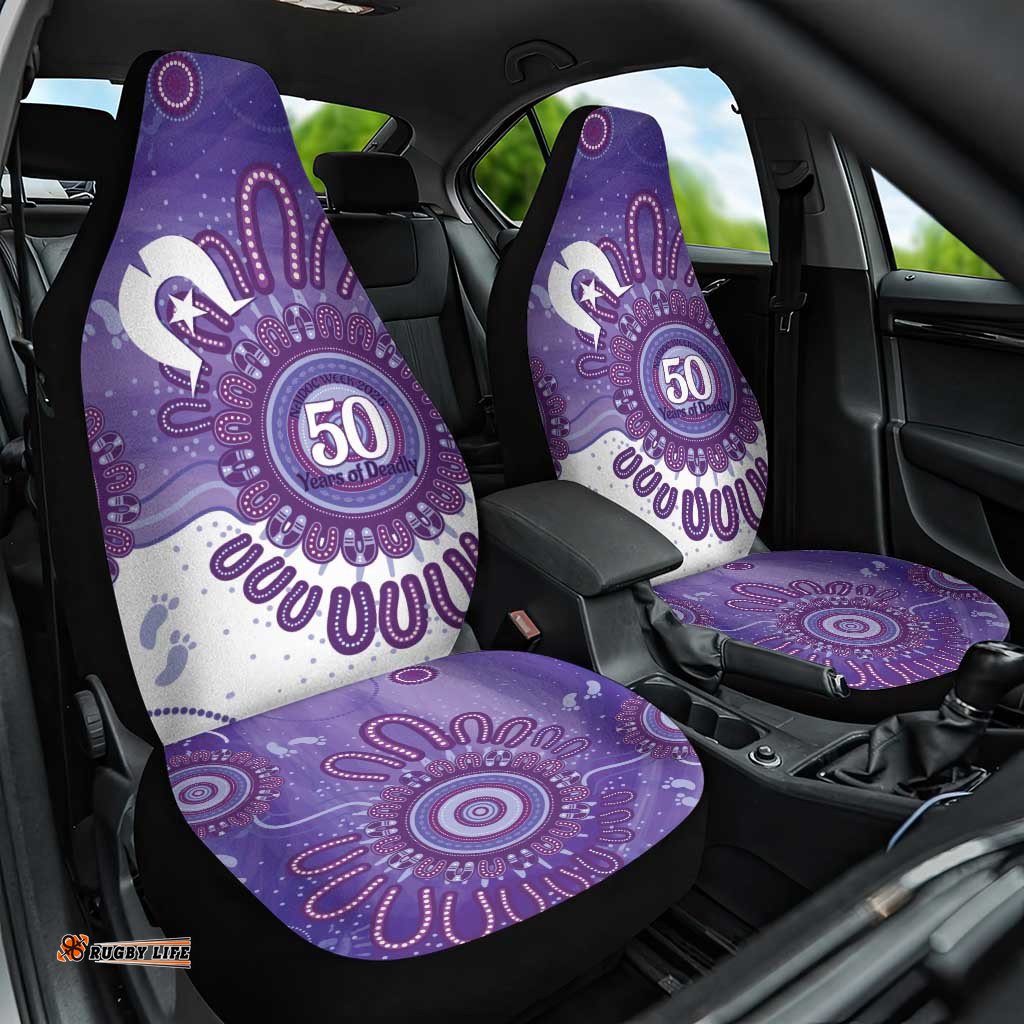 NAIDOC Week 2026 Car Seat Cover 50 Years Deadly Dhari Purple Aboriginal Art LT14