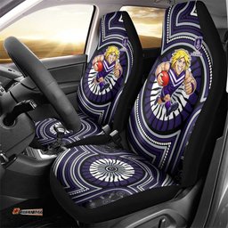 Fremantle Dockers Car Seat Cover Indigenous Monochrome Dot Art Mascot Style TS04