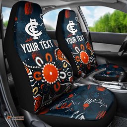 Personalized Carlton Blues Car Seat Cover Aboriginal Dot Painting Graffiti Style TS04