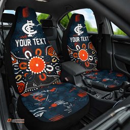 Personalized Carlton Blues Car Seat Cover Aboriginal Dot Painting Graffiti Style TS04
