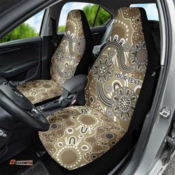 Personalised NAIDOC Week 50 Years Deadly Always Car Seat Cover Brown Aboriginal Artwork Dot Painting LT9