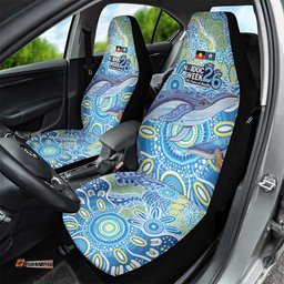 NAIDOC Week 2026 Car Seat Cover Dreaming of Whales Aboriginal Dot Art LT9