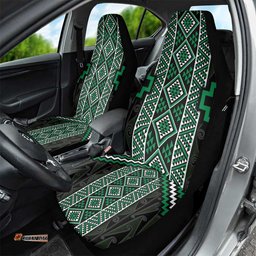 Jade Tukutuku Pattern Aotearoa Car Seat Cover Niho Taniwha and Puhoro Motifs LT7