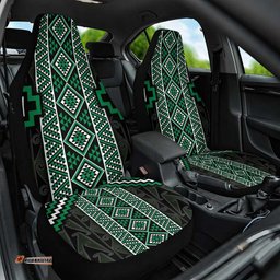 Jade Tukutuku Pattern Aotearoa Car Seat Cover Niho Taniwha and Puhoro Motifs LT7