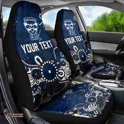 Personalized Geelong Cats Car Seat Cover Aboriginal Dot Painting Graffiti Style TS04