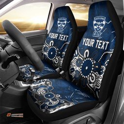 Personalized Geelong Cats Car Seat Cover Aboriginal Dot Painting Graffiti Style TS04