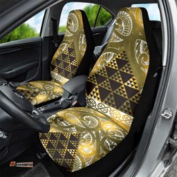 Matariki New Zealand Car Seat Cover NZ Niho Taniwha Maori New Year Yellow Galaxy LT14