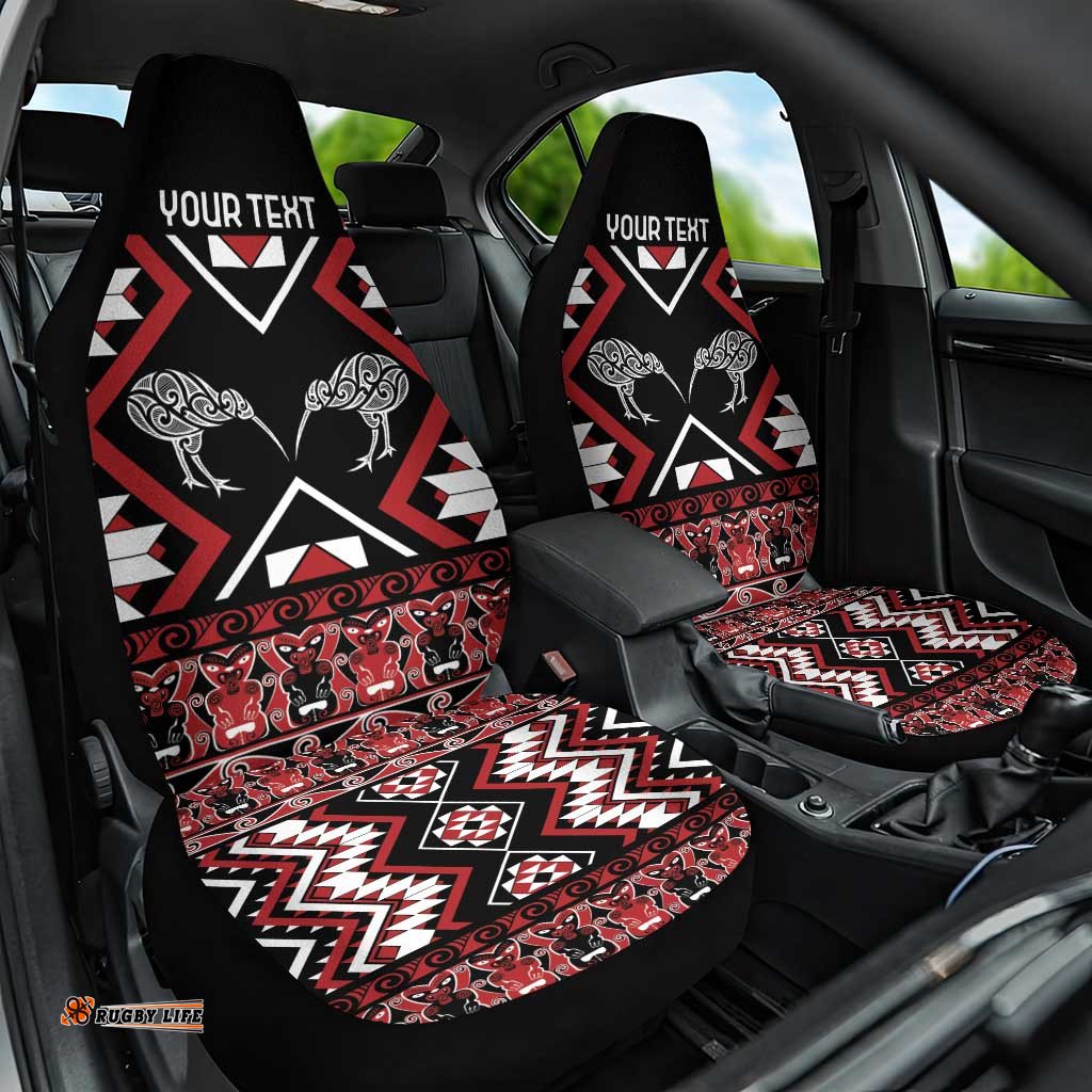 Personalised Taniko Motifs Aotearoa Car Seat Cover Waitangi Kowhaiwhai Kiwi LT7