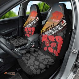 Personalised Remembering ANZAC Lest We Forget Car Seat Cover Vintage Film Frame Memorial Red Poppy LT9