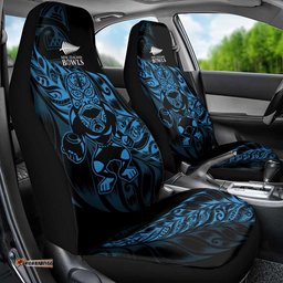 New Zealand Lawn Bowls Car Seat Cover Blue Maori Warrior Tribal Silver Fern LT9