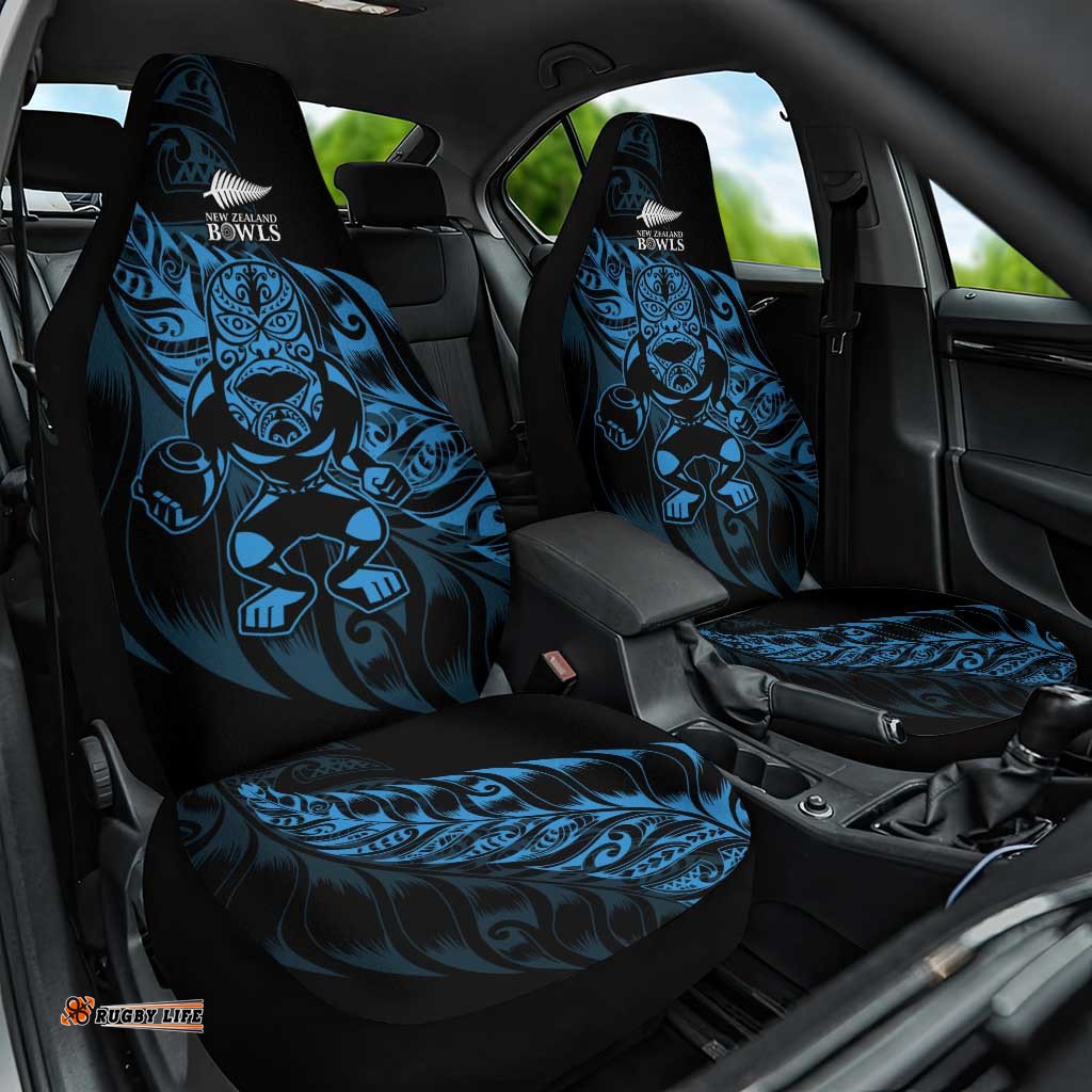 New Zealand Lawn Bowls Car Seat Cover Blue Maori Warrior Tribal Silver Fern LT9