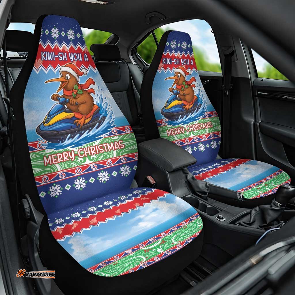 New Zealand Christmas Car Seat Cover Funny Jet Ride Kiwi Xmas LT05