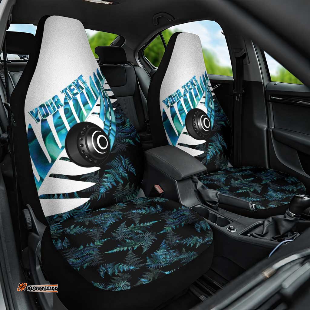 New Zealand Lawn Bowls Custom Car Seat Cover Aotearoa Silver Fern Paua Shell LT14