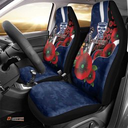 Geelong Cats ANZAC Personalised Car Seat Cover Lest We Forget Poppy Camo LT9