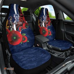 Geelong Cats ANZAC Personalised Car Seat Cover Lest We Forget Poppy Camo LT9