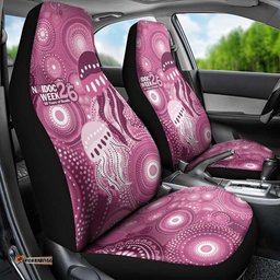 NAIDOC Deadly 50 Years Car Seat Cover Jellyfish Aboriginal Culture Inspired Pink LT9