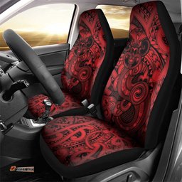 Aotearoa Maori Hei Tiki Car Seat Cover Whero Kowhaiwhai Puhoro Motif LT9