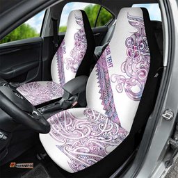 Mawhero Paua shell Kowhaiwhai Taniko Personalised Car Seat Cover Taniwha Maori Tribal Style LT9